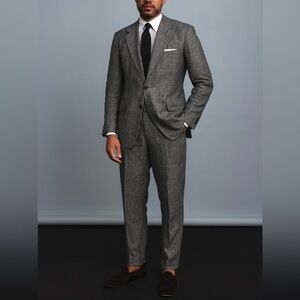 VINTAGE 2 Piece Suit 40L Pants 32x32 Guy Laroche Parisian Gray